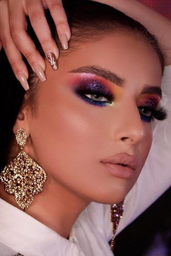 Colorful Glitter Makeup Idea #purpleglitter